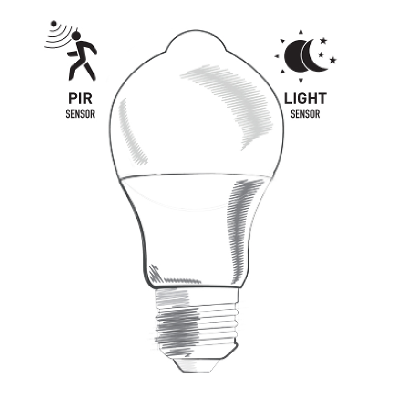 A60 PIR 모션 센서 LED 전구